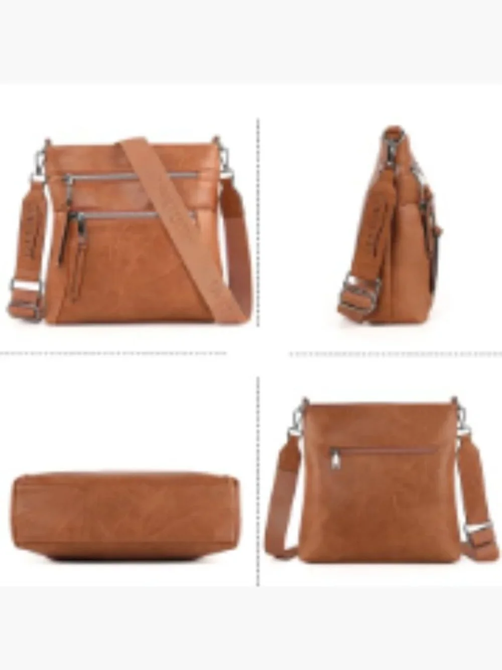 Women's Vegan Leather Crossbody Bag with RFID Blocking and Multi Pockets